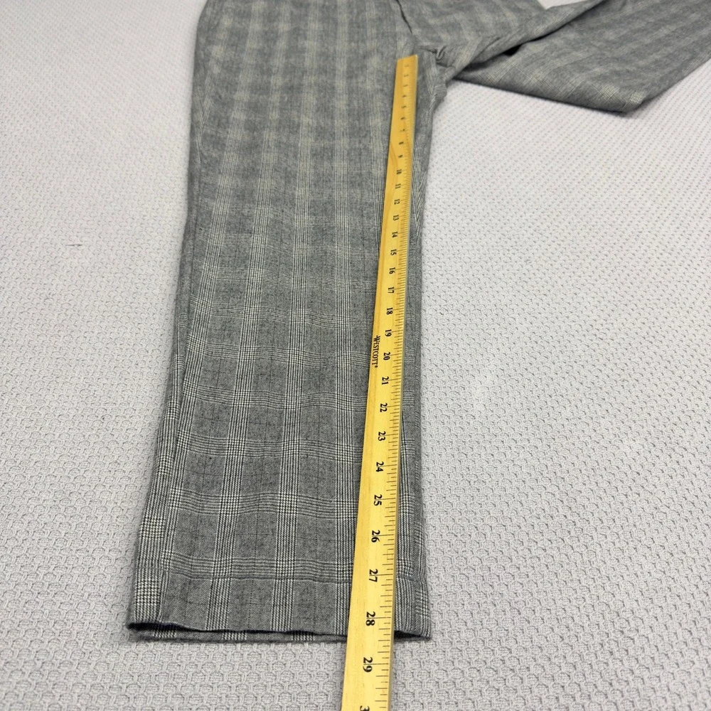 Banana Republic Pants Mens 36x32 Plaid Monochrome Slim Taper Cotton Blend Preppy